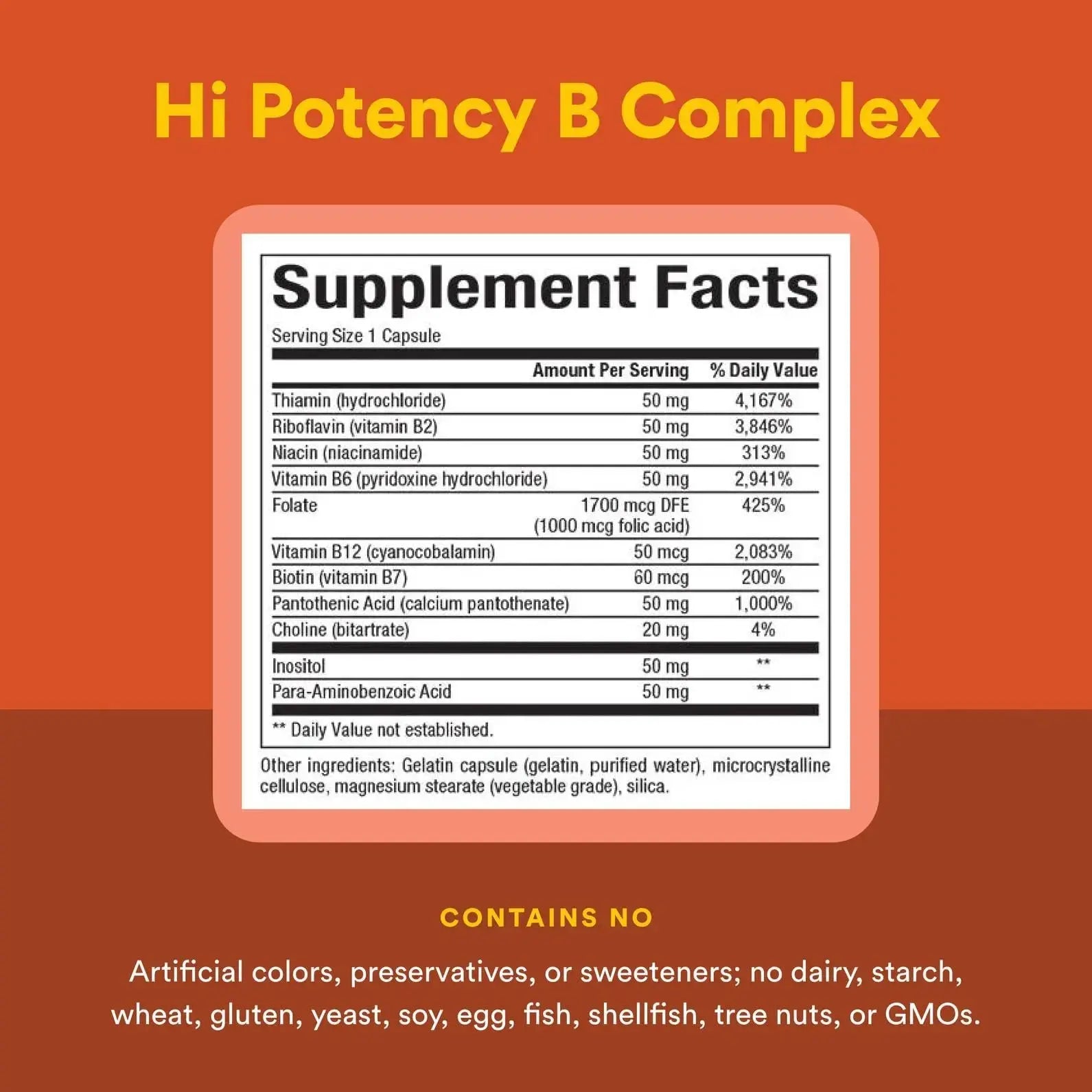 Natural Factors Hi Potency B Complex, 50 mg, 90 Capsules Natural Factors Au supplements
