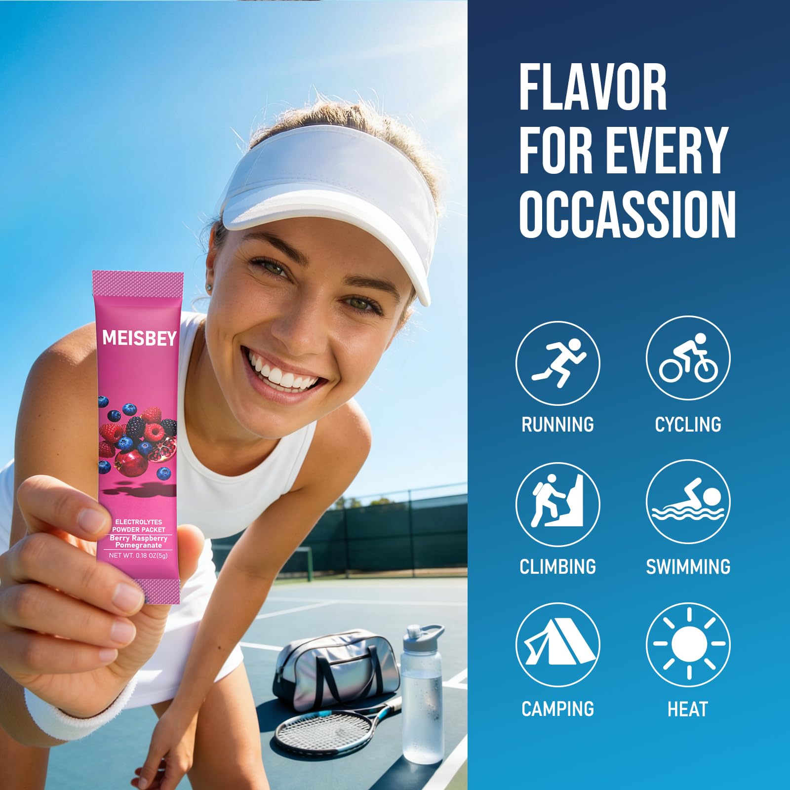Meisbey Electrolyte Powder Packets – 32 Sticks Sugar Free Hydration Packets, Liquid Daily IV Electrolyte Hydration Powdered Drink Mix with Vitamins & Minerals, Keto Friendly, Vegan, Non-GMO