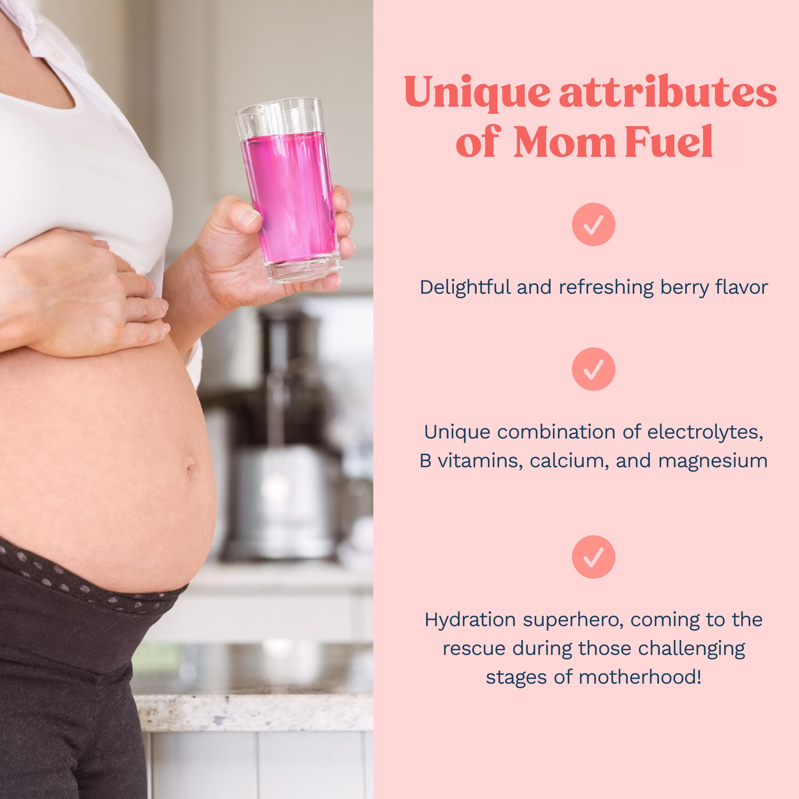 Mommy Knows Best Mom Fuel Electrolyte Drink Mix for Moms, Hydration Support - for Pregnancy, Prenatal, Electrolytes + Trace Minerals, Lactation Drink Mix Supplement (32 Count)
