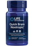 Life Extension Quick Brain Nootropic, Fast Thinking, Learning, Concentration, Lutein, zeaxanthin, gotu kola, bacopa, Gluten Free, Non-GMO, Vegetarian, 1 Daily, 30 Capsules Life Extension Au supplements