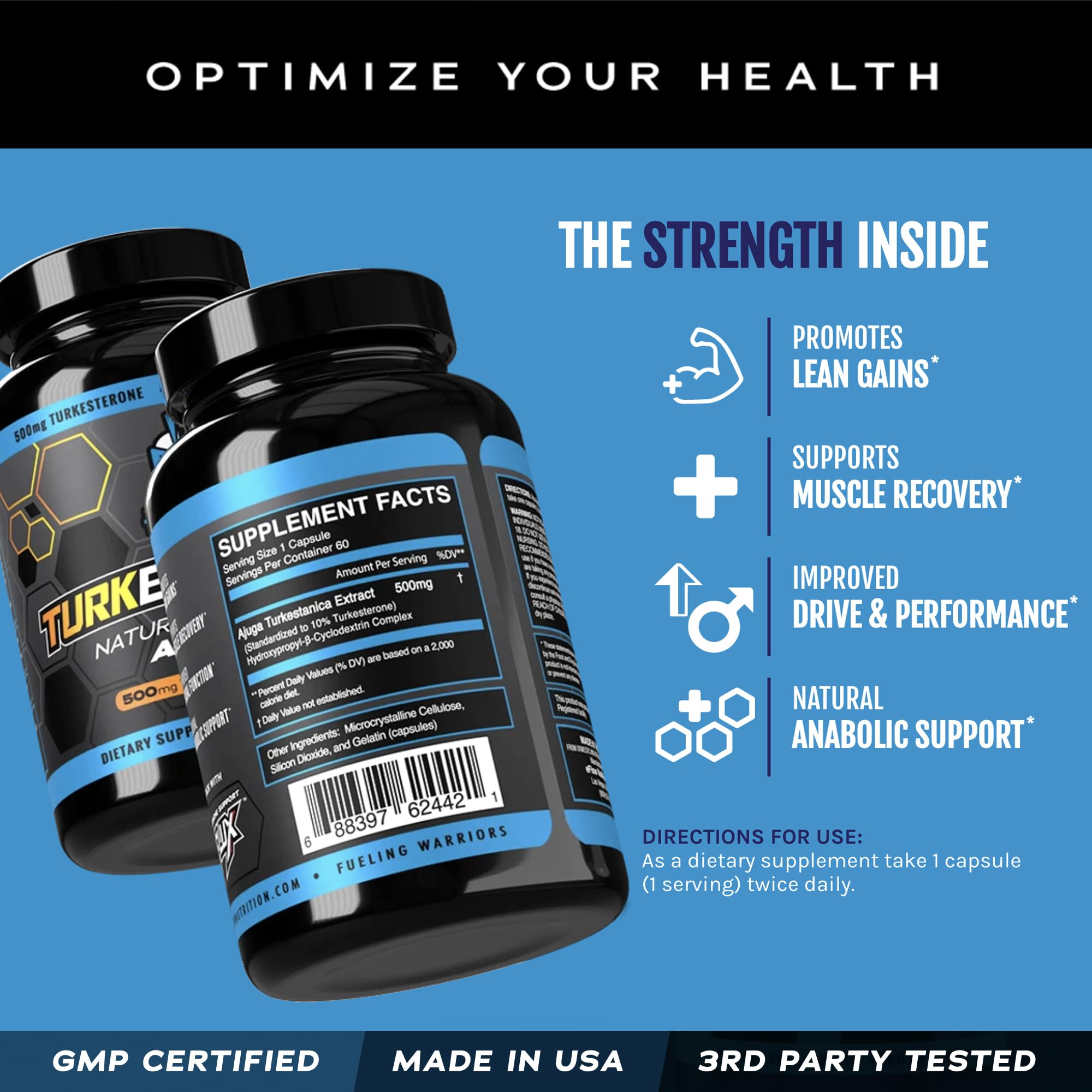 eFlow Nutrition Turkesterone (500 mg) Ajuga Turkestania Extract Complexed eFlow Nutrition Au supplements