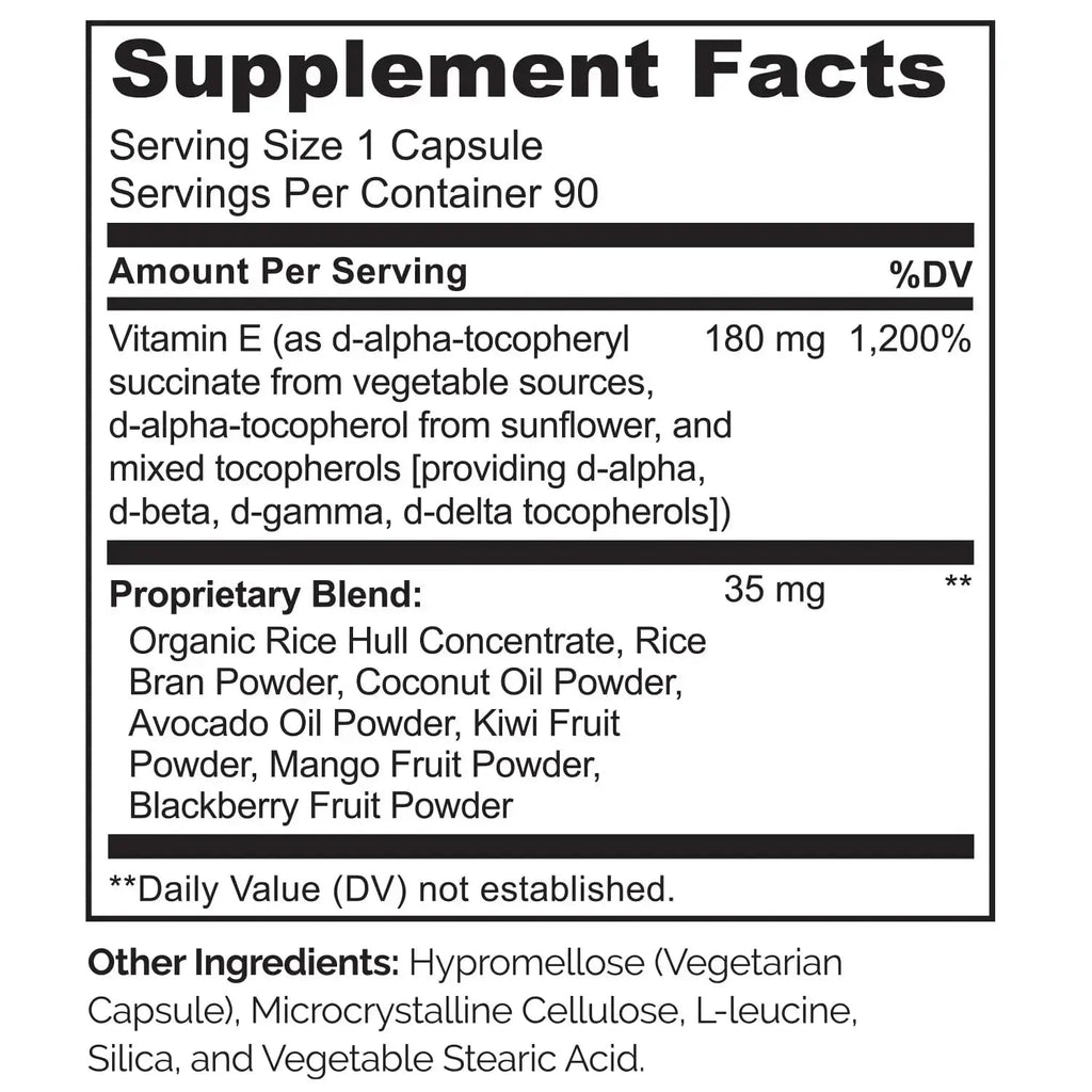 NATURELO Vitamin E Capsules 180 mg - 90 Vegan Capsules | Supports Skin, Hair, and Nails | Immune and Eye Health | NATURELO Au supplements