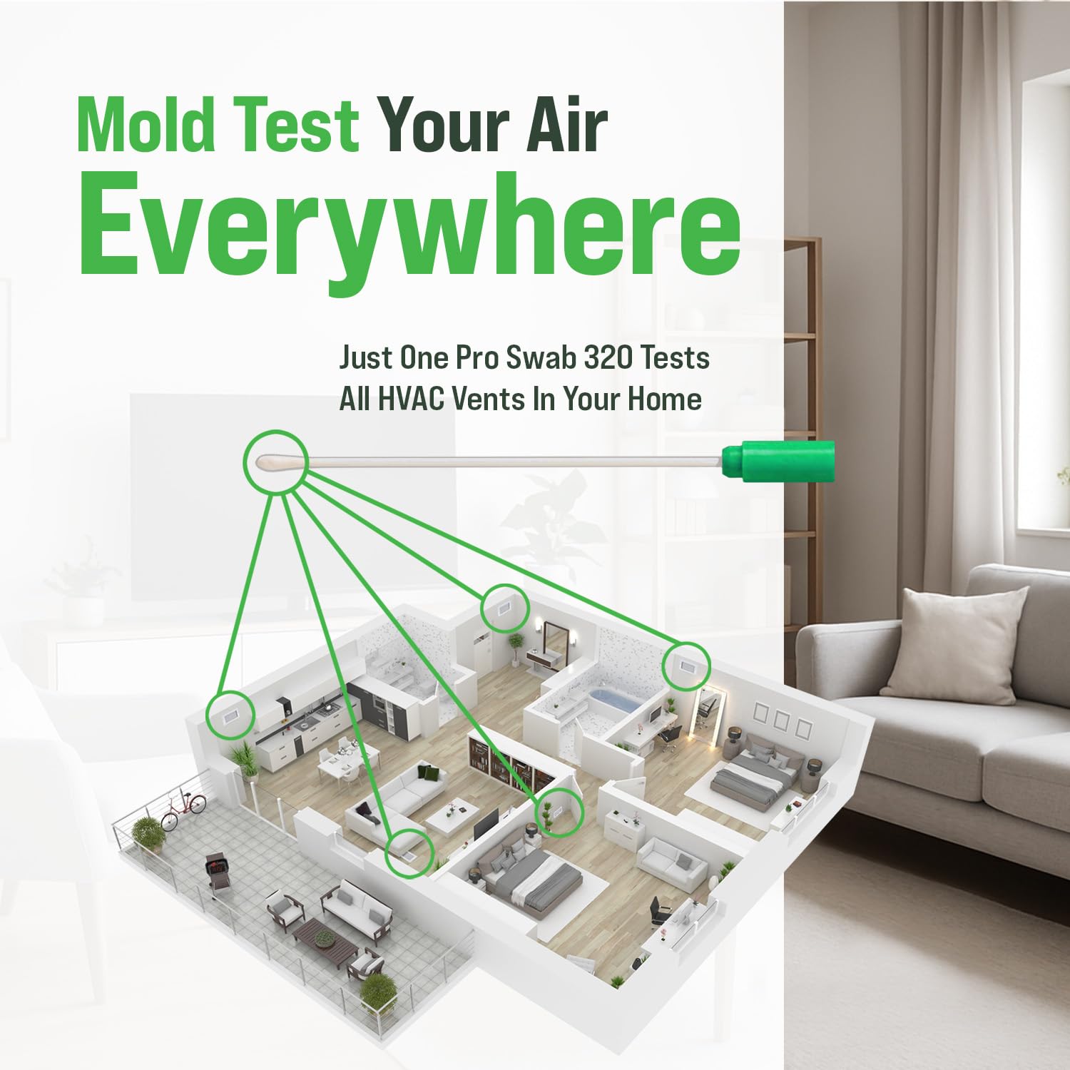Microbial Mold Test Kit for Home - Indoor Air Quality and Surface Testing - Detects Black Mold, Mildew, and Fungi - Air and Surface Mold Detection Kit with Lab Analysis Included MICROBIAL MAINTENANCE Au supplements