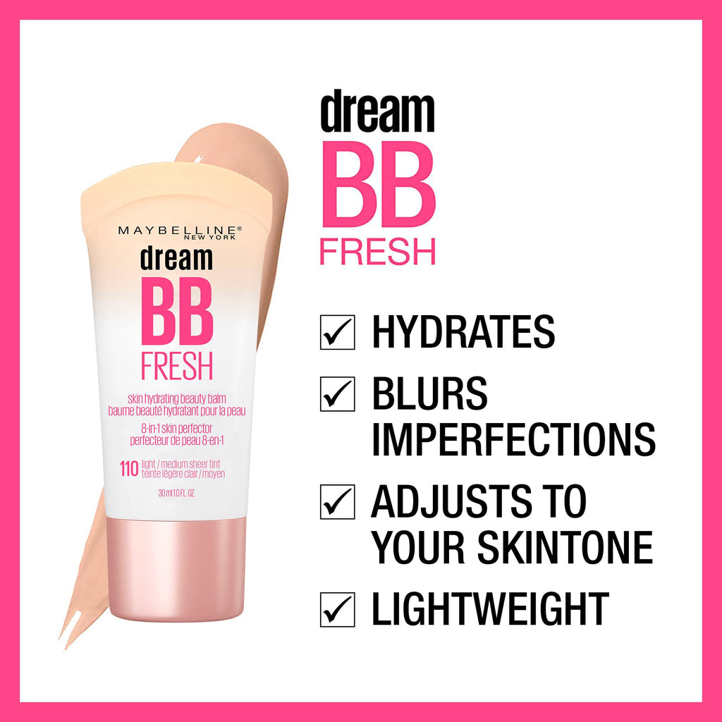 Maybelline Dream Fresh Skin Hydrating BB cream, 8-in-1 Skin Perfecting Beauty Balm with Broad Spectrum SPF 30