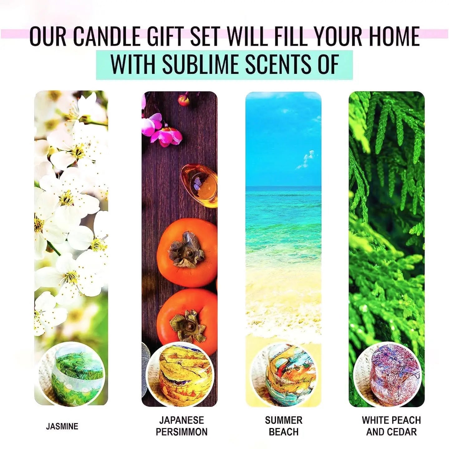 Scented Candles Gift for Women, 4 Pack, Reusable Tin Box, Luxury Candles for Home In His Name Au supplements