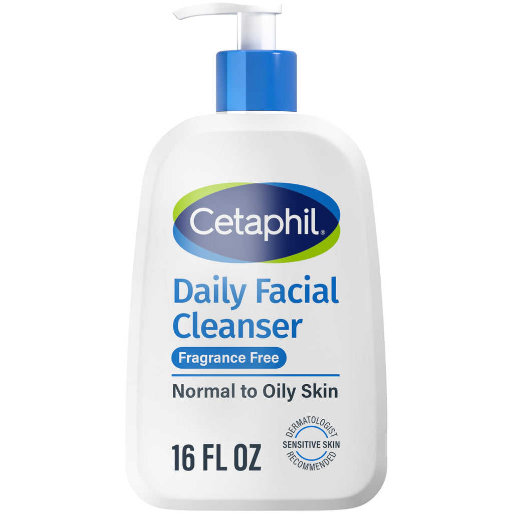 Cetaphil Face Wash, Daily Facial Cleanser for Sensitive, Combination to Oily Skin, 16 Oz, Fragrance Free