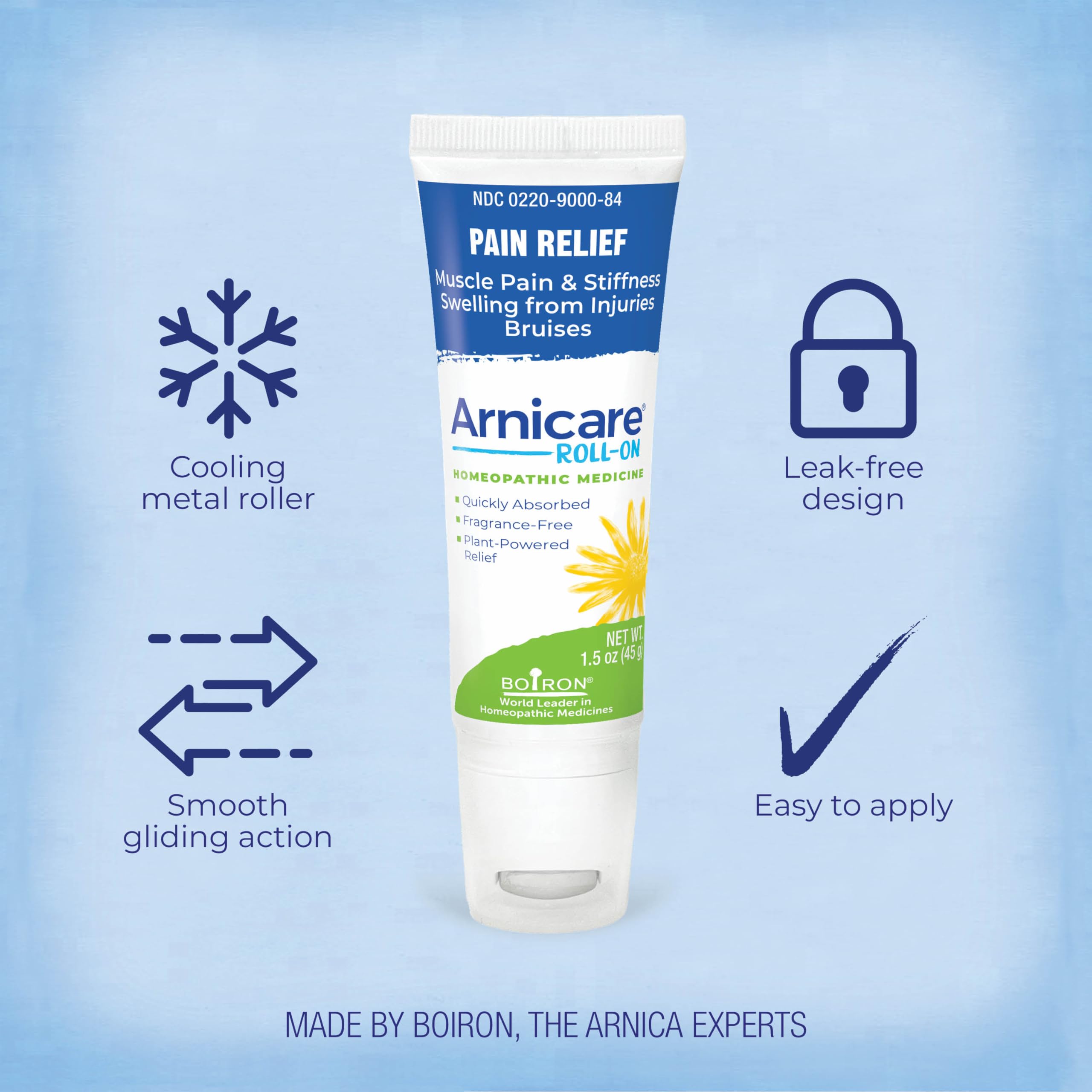 Boiron Arnicare Roll-On for Relief of Joint Pain, Muscle Pain, Muscle Soreness, and Swelling from Bruises or Injury - Cooling Metal Roller and Fragrance-Free - 1.5 oz Boiron Au supplements