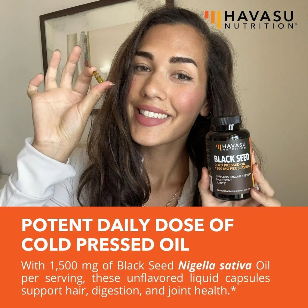 Black Seed Oil Nigella Sativa Cold-Pressed Capsules | 1500mg Black Cumin Seed Oil HAVASU NUTRITION Au supplements