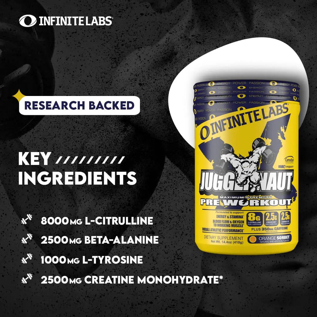 Infinite Labs Juggernaut X Ultimate Punch Pre Workout Supplement with Citrulline, Creatine Infinite Labs Au supplements