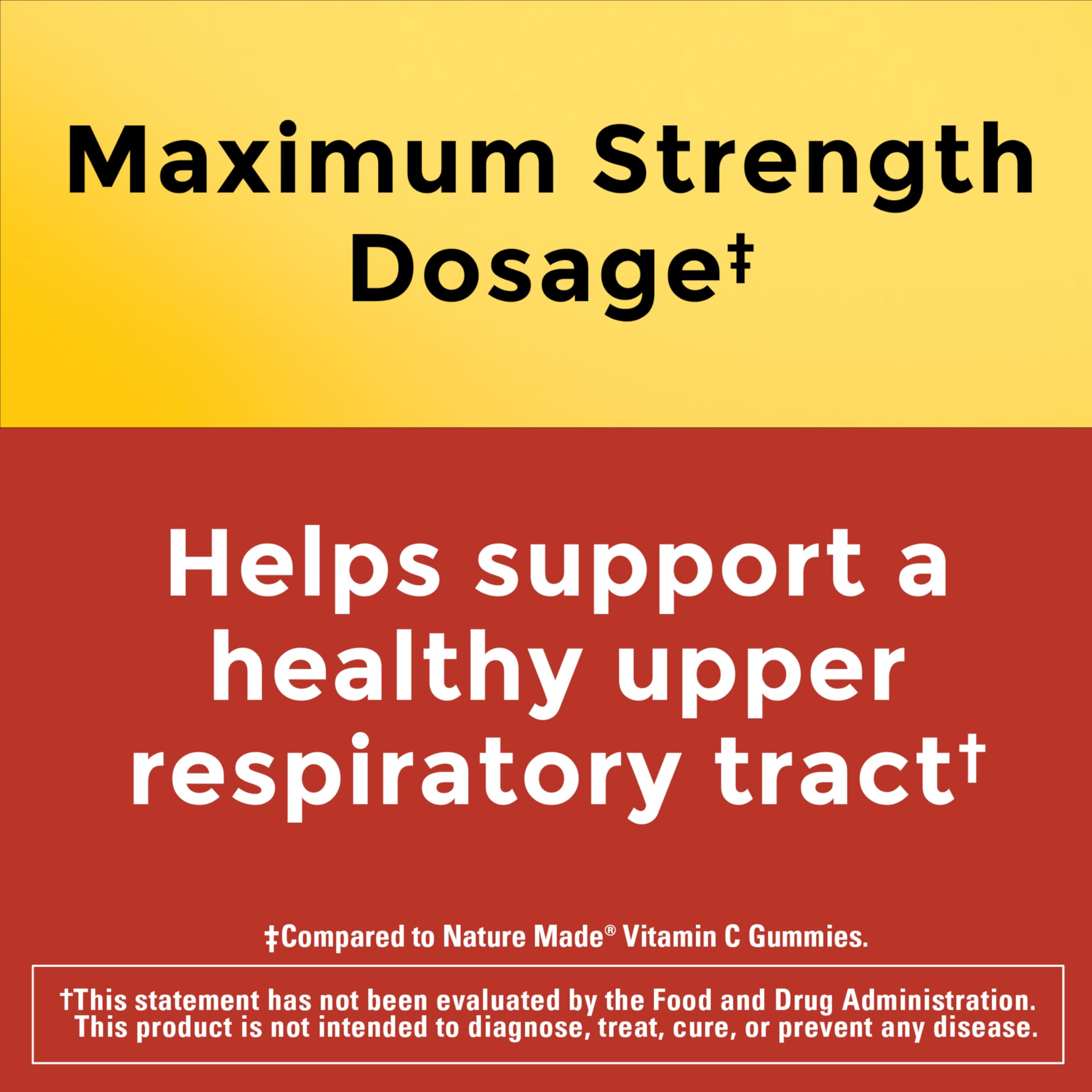 Nature Made Maximum Strength Dosage Vitamin C 1000mg per Serving, Immune Support Vitamin C Gummies for Adults, 80 Gummies, 20 Day Supply