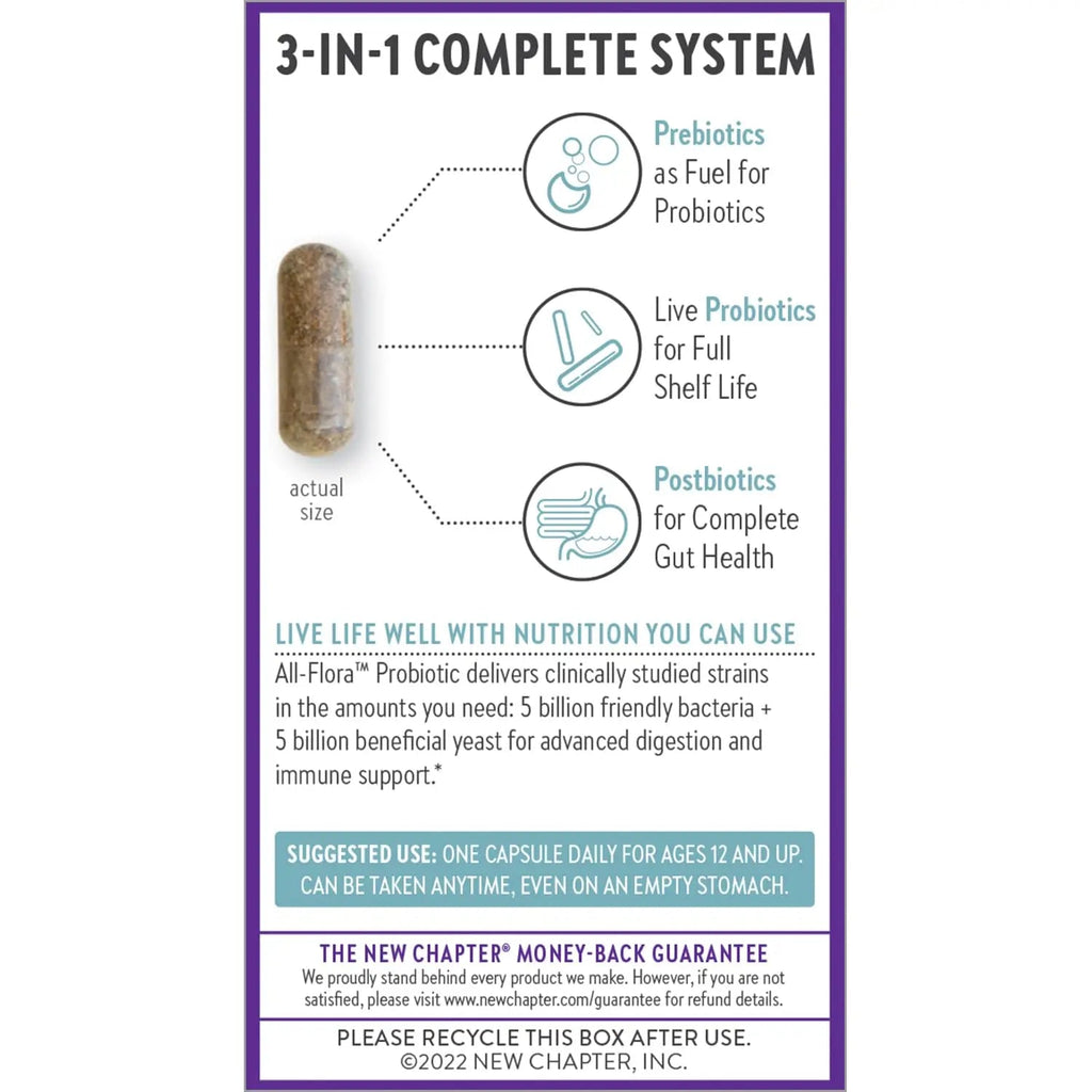 New Chapter Probiotic All-Flora - 60 ct (2 Month Supply) for Advanced Digestion New Chapter Au supplements