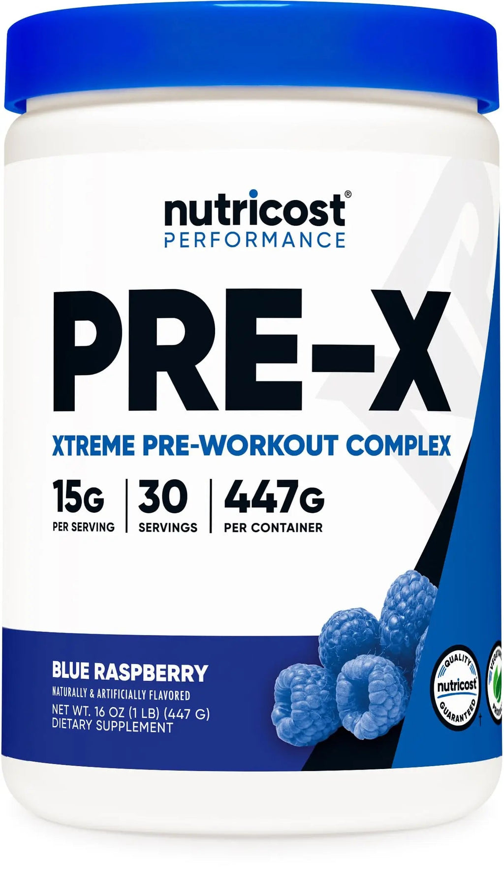 Nutricost Pre-X Xtreme Pre-Workout Powder Complex, Blue Raspberry, 30 Servings Nutricost Au supplements