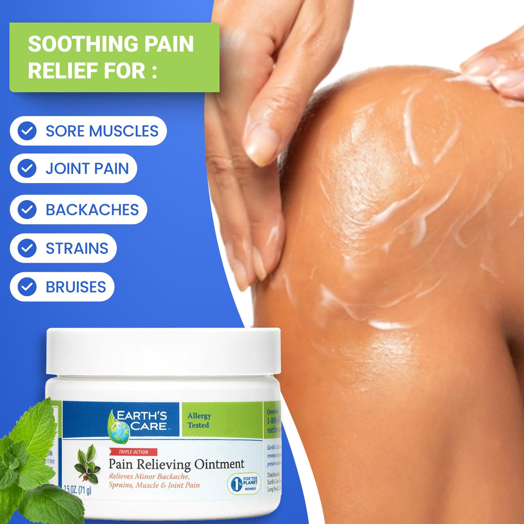 Earth's Care Pain Relieving Ointment - Triple Action Muscle and Joint Cream - Topical Analgesic 2.5 oz. (71 g) Earth's Care Au supplements