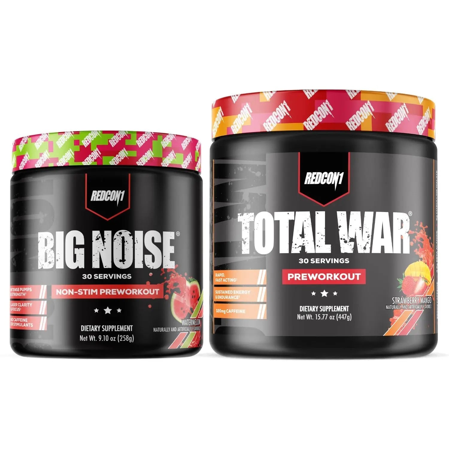 REDCON1 Total War Preworkout (Strawberry Mango) & Big Noise Non-Stim Preworkout REDCON1 Au supplements