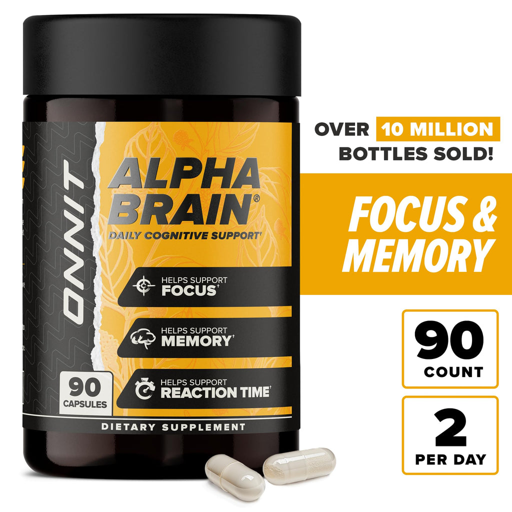 ONNIT Alpha Brain Nootropic Brain Supplement for Men and Women, IGEN Non-GMO Tested, Memory, Mental Clarity, Cognitive Support and Focus Capsules with L-Theanine and Vitamin B6 (90 Count) ONNIT Au supplements
