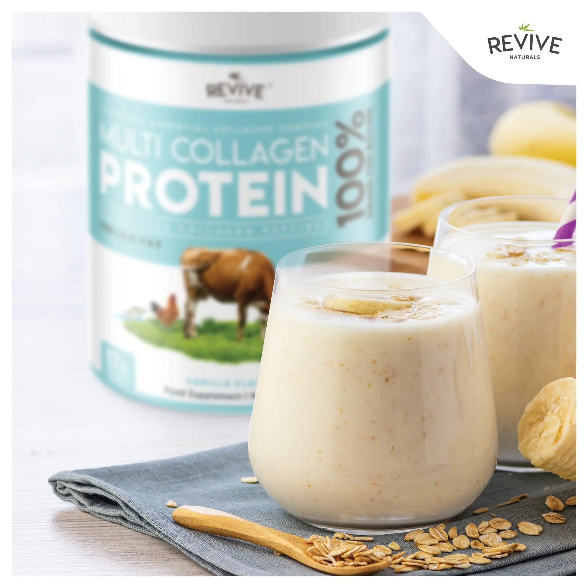Vanilla Multi Collagen Protein Powder - 400g - Unsweetened - 5 Types of Collagen Peptides Revive Naturals Au supplements
