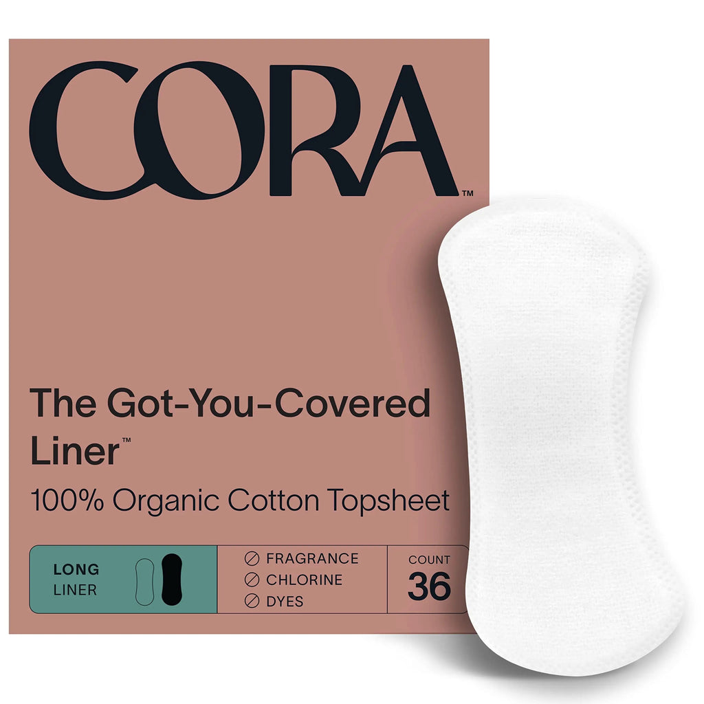 Cora Period Long Liners | 100% Organic Cotton Topsheet | Ultra Thin, Quick Absorbency Cora Au supplements