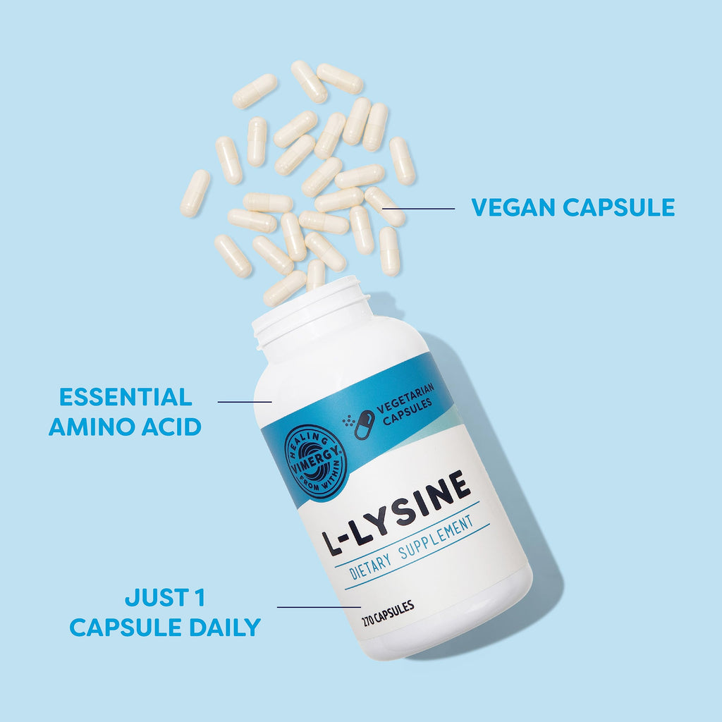 Vimergy L-Lysine – Promotes Healthy Skin, Hair & Nails* – Supports Healthy Metabolism* – Vegan, Non-GMO & Gluten-Free – 270 Capsules