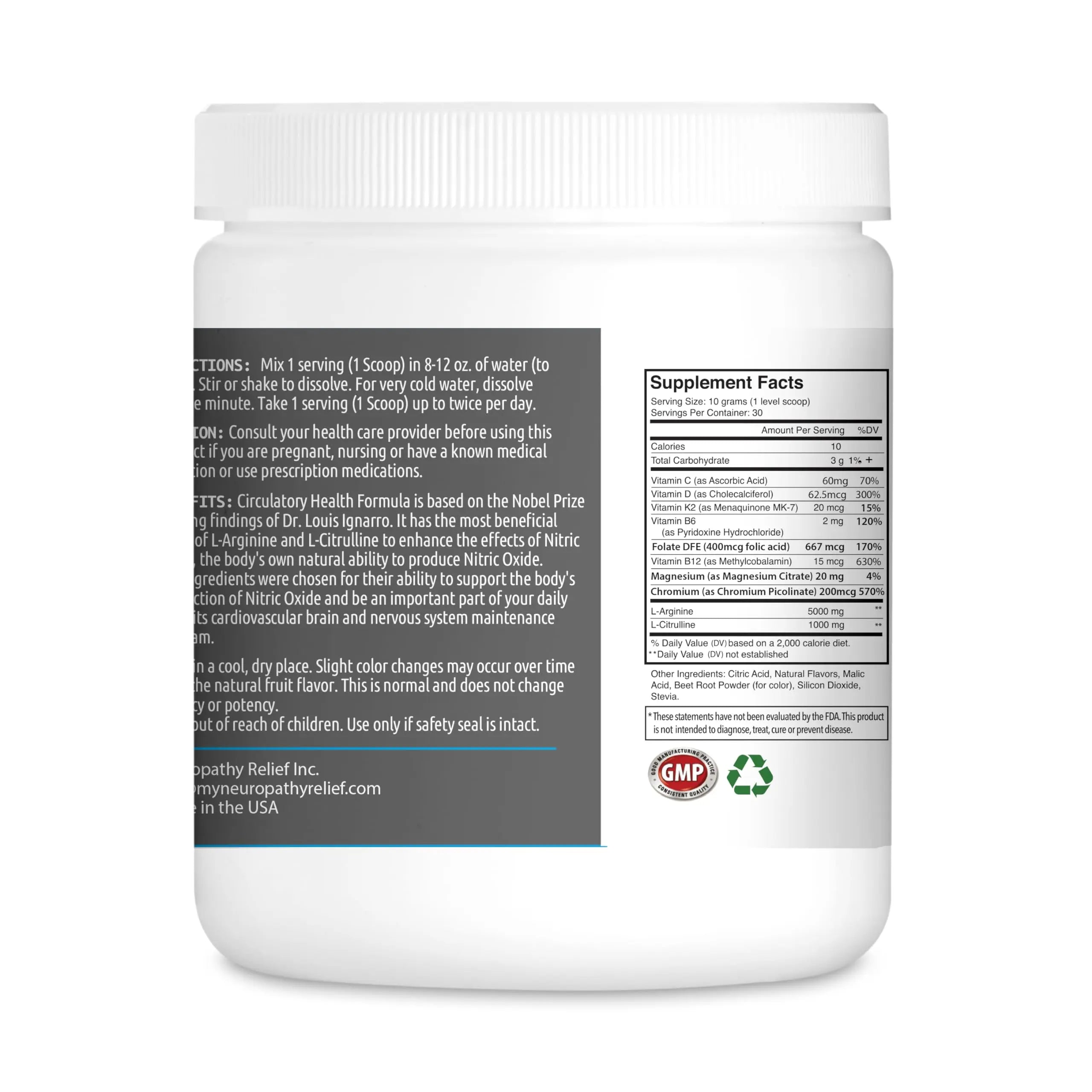 Neuropathy Relief - Circulatory Health Formula Nitric Oxide Booster - Berry Blend - L-Arginine Neuropathy Relief Au supplements