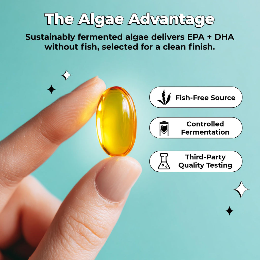 Future Kind Omega-3 Supplement for Clarity, Memory, and Mobility Comfort, 2 Months Supply of Citrus-Scented Softgels with EPA and DHA, Vegan Omega-3 Supplement from Algae, Carrageenan Free, 60 Count Future Kind Au supplements