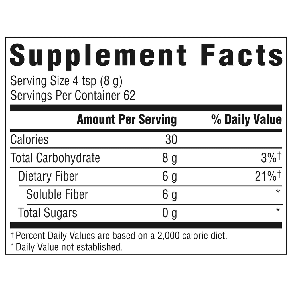 Benefiber Daily Prebiotic GLP-1 Friendly Fiber Supplement Powder for Digestive Health, Unflavored - 250 Teaspoons (17.6 Ounces)