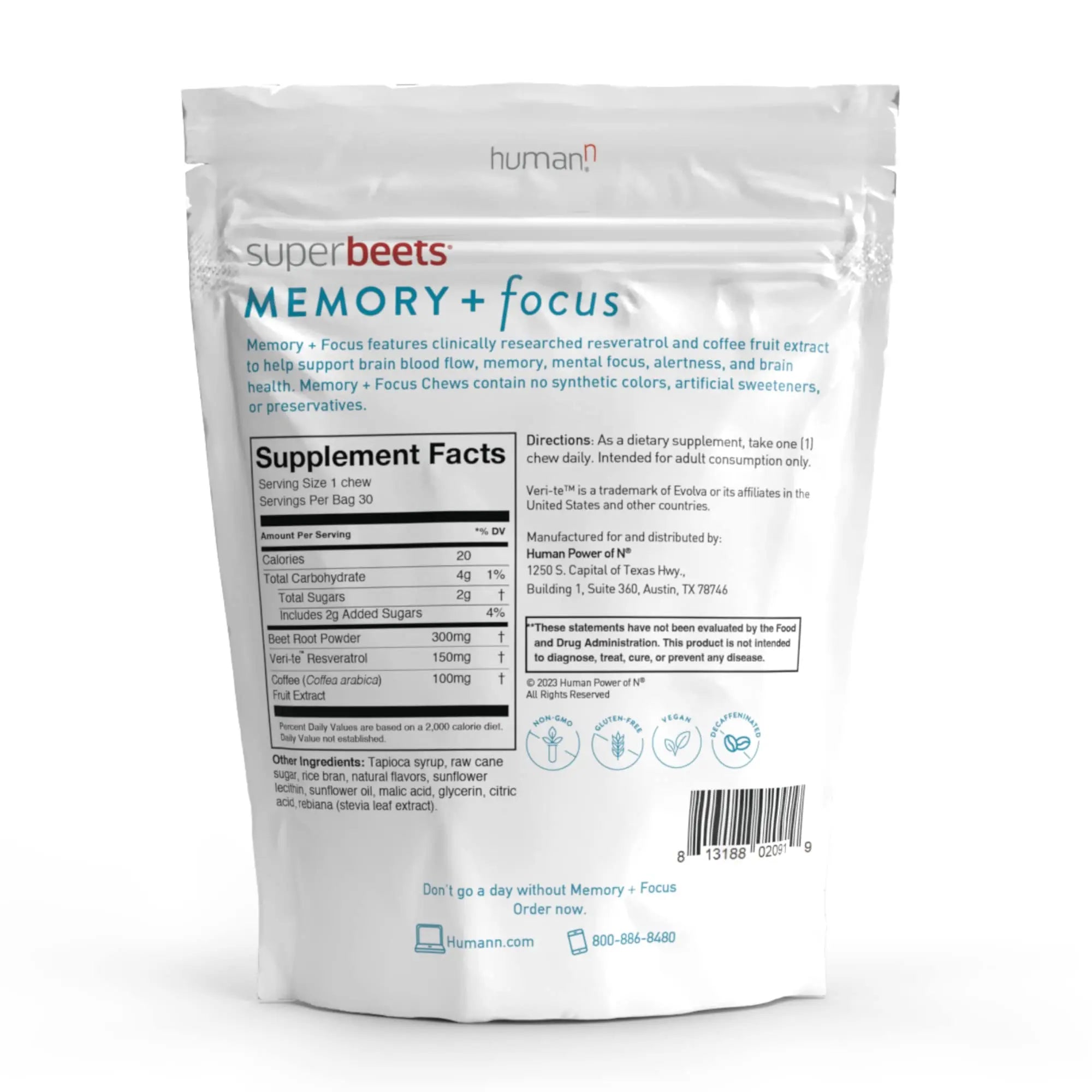 humanN SuperBeets SuperBeets Heart Chews & Memory + Focus Chews & Neo40 Daily humanN Au supplements
