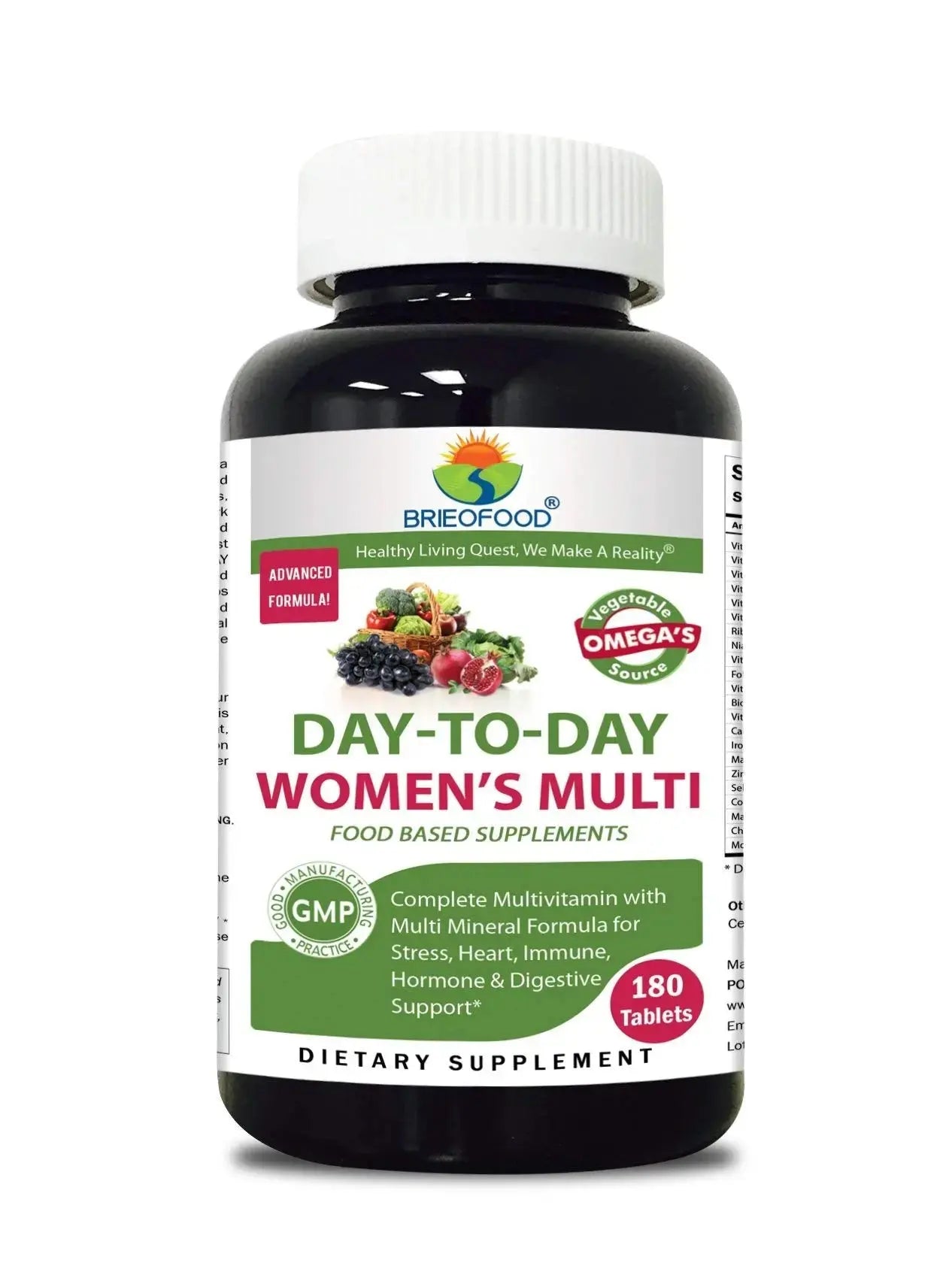 Briofood, Day-to-Day Food Based Women's Multi (180 Tablets) with Vegetable Source Omegas Brieofood Au supplements