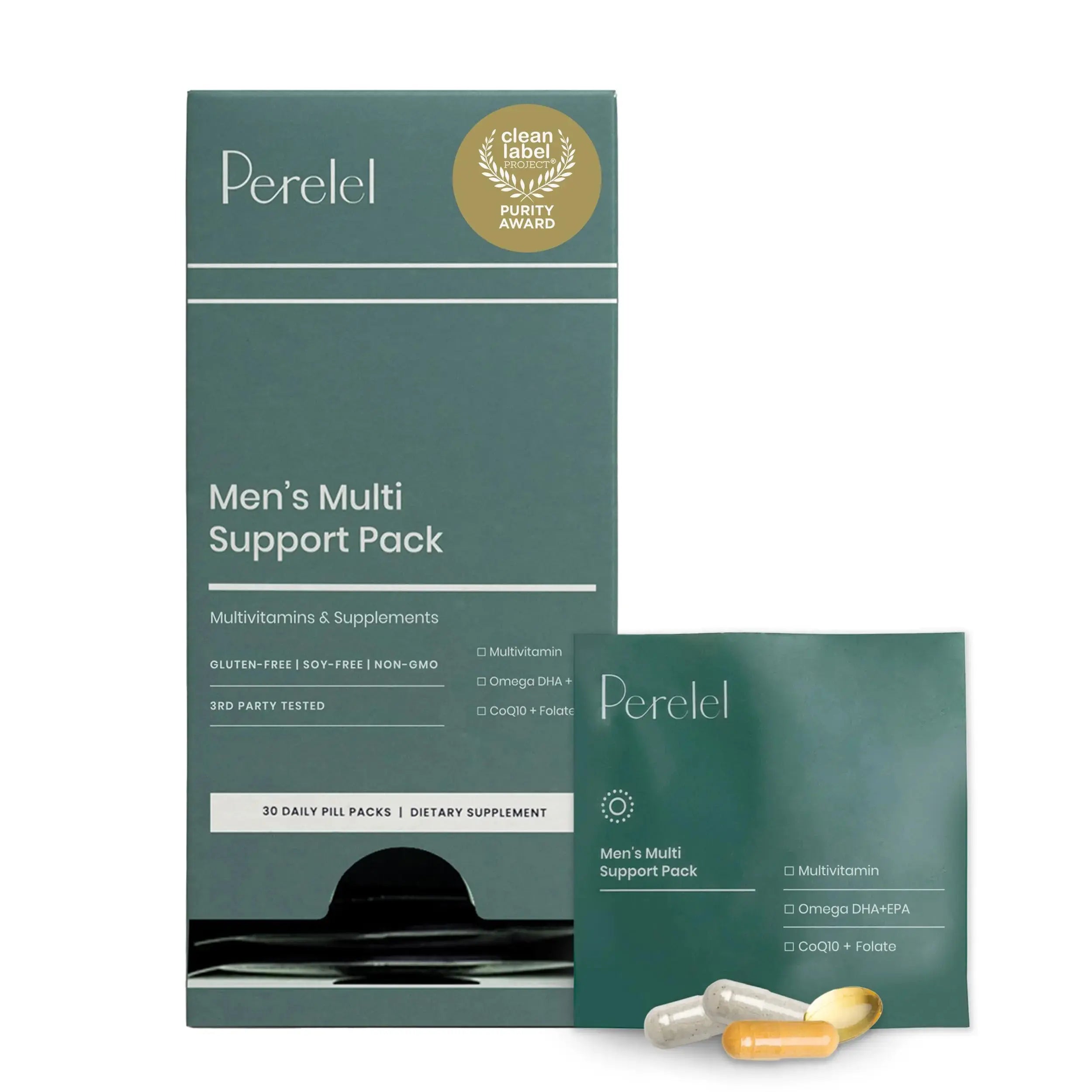 Perelel Men’s Multi Support Pack, Daily Multivitamin with Magnesium, Omega 3, CoQ10 & Folate, Nutritional Support Perelel Au supplements