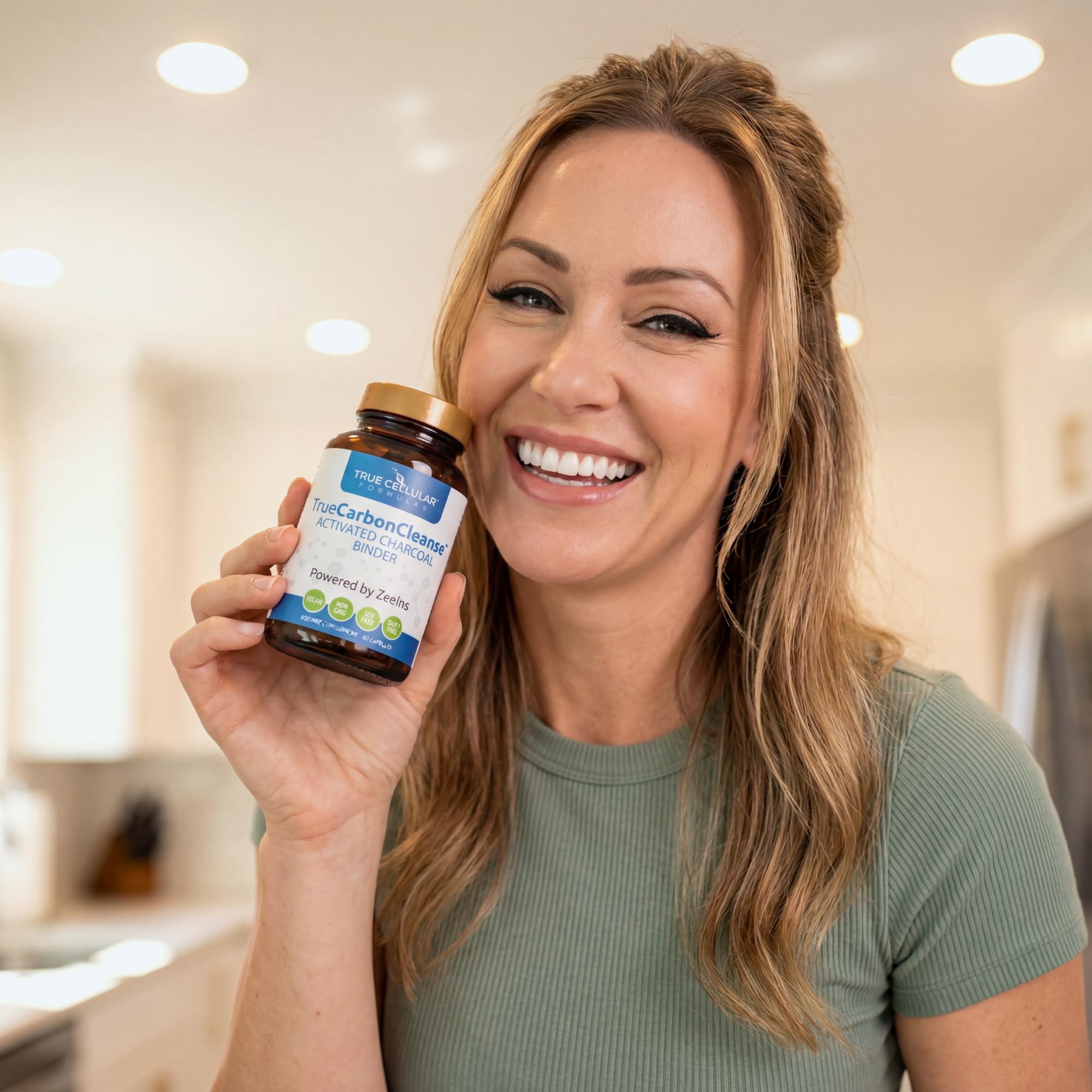 Gut Detox & Liver Cleanse - Organic Activated Charcoal Capsules with Clinoptilolite Zeolite Binder - TrueCarbonCleanse™ Carbon Supplement - 60 Bamboo Charcoal Pills