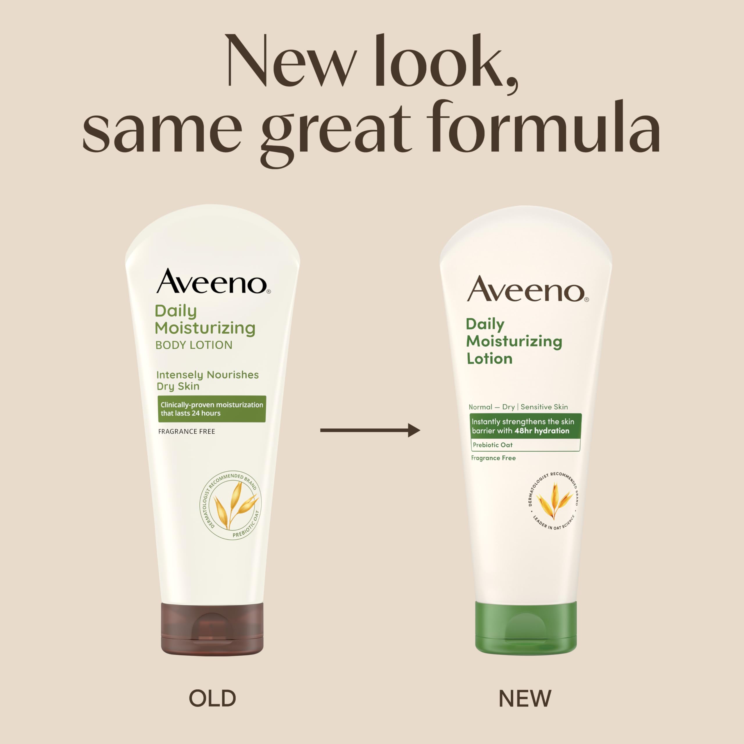 Aveeno Daily Moisturizing Body Lotion, Body Lotion for Dry Skin with Prebiotic Oat, Paraben