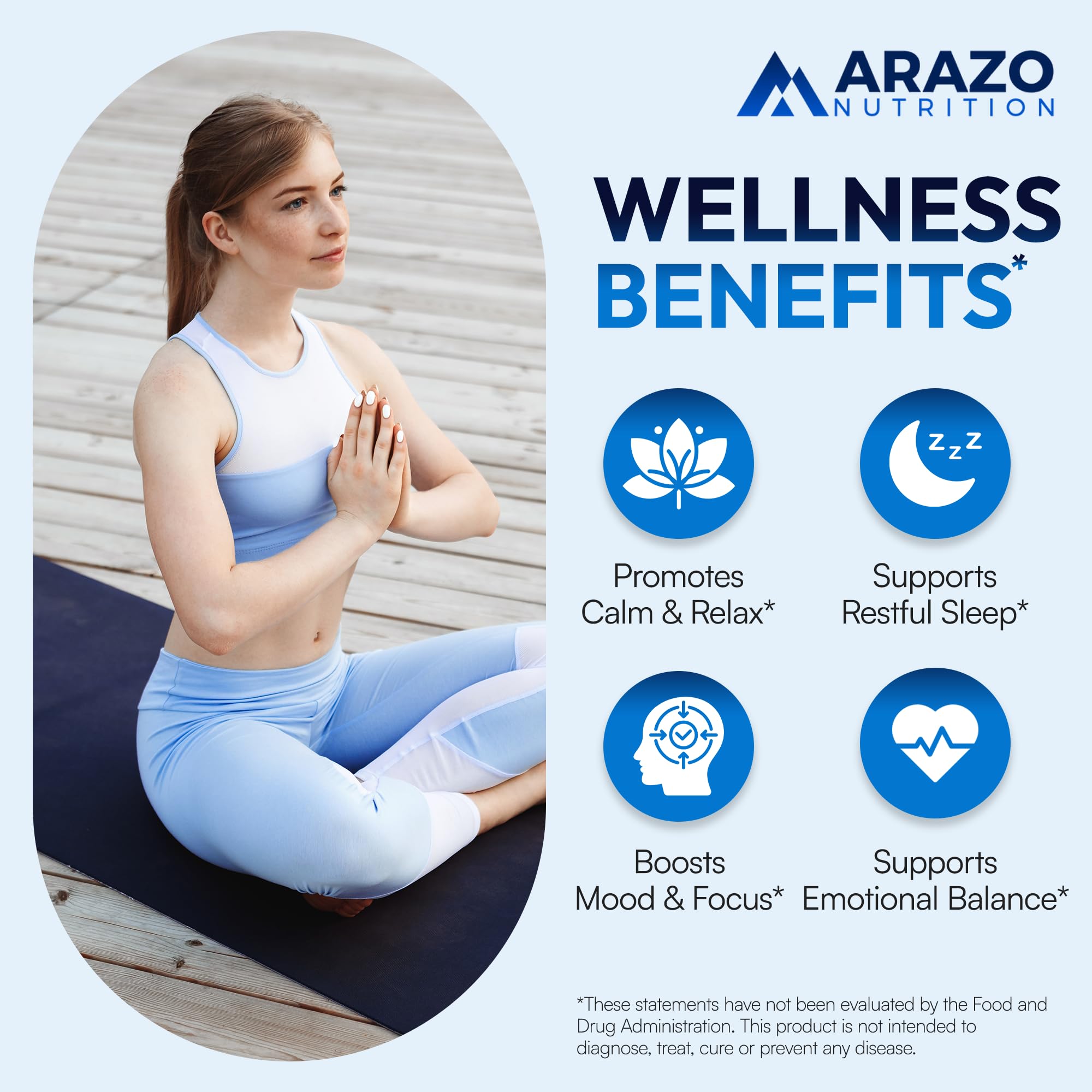 5-HTP 200 MG Per Serving Plus Calcium for Mood, Sleep – Supports Calm and Relaxed Mood – 99% High Purity – 120 Capsules – Arazo Nutrition