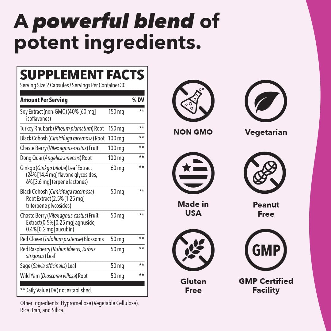 Pausitivi-T - Menopause Support Supplement - Powerful Relief for Hot Flashes, Hormone Imbalance & Night Sweats - Nourishes Tissue - Sage, Chasteberry, Soy Isoflavones & Black Cohosh - 60 Capsules LifeSeasons Au supplements