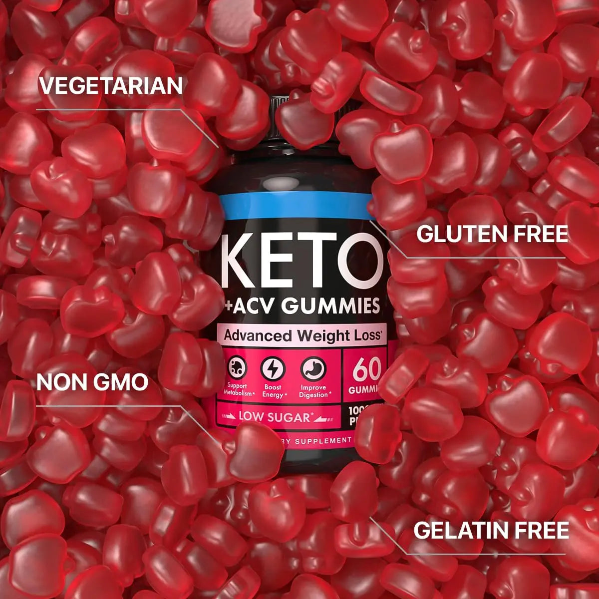 Keto Apple Cider Vinegar Gummies 1000mg - Well-Digested ACV Keto Gummies for Weight Loss Beilancy Au supplements