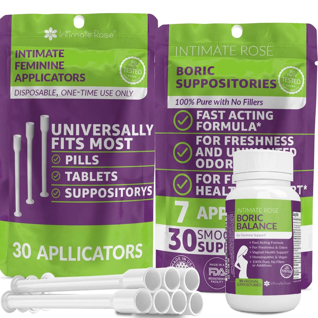 Intimate Rose Save 10% on Boric Acid Vaginal Suppositories - 30 Count (600mg) + 30 Applicators Intimate Rose Au supplements