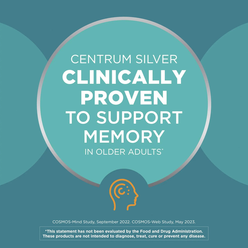 Centrum Silver Multivitamin for Adults 50 Plus, Multivitamin/Multimineral Supplement, Vitamin D3, B-Vitamins, Gluten Free Centrum Au supplements
