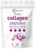 Micro Ingredients Multi Collagen Peptides Powder, 8oz – Hydrolyzed Type I,II,III,V,X with Biotin, Hyaluronic Acid, Vitamin C – Unflavored Collagen for Women & Men, Easy Dissolve, 20 Servings