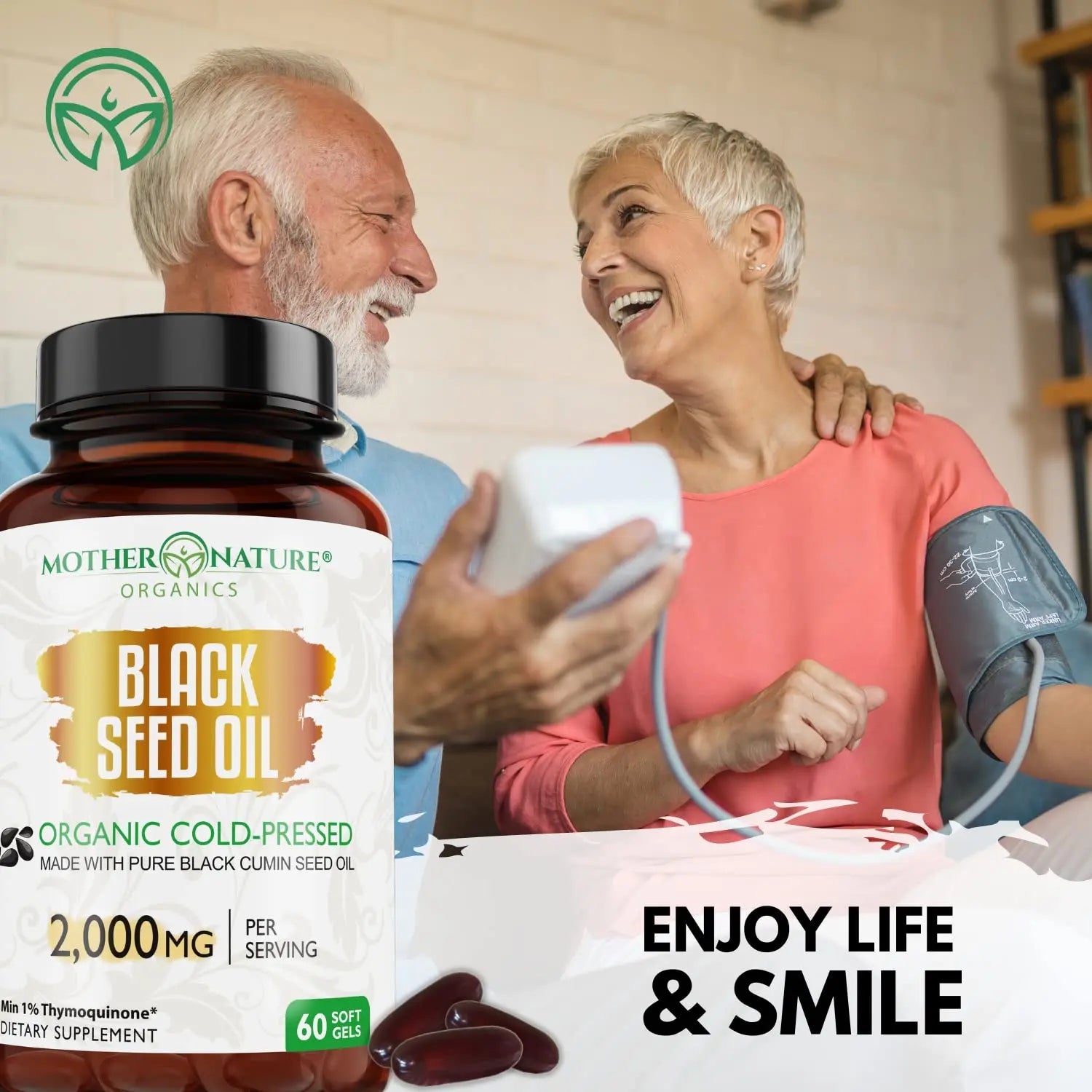 Organic Black Seed Oil 2000mg - 60 Softgel Capsules (Non-GMO) Premium Cold-Pressed Mother Nature Organics Superfoods for Organic Living Au supplements