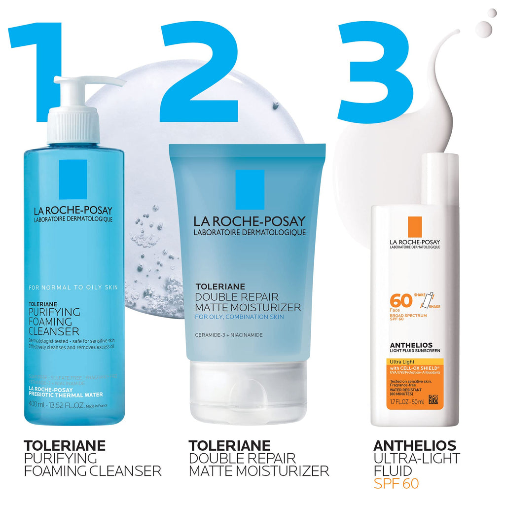 La Roche-Posay Anthelios Light Fluid Facial Sunscreen SPF 60, Lightweight Sunscreen For Face, Fluid Texture, Broad Spectrum SPF + Antioxidants