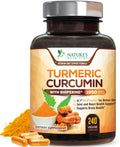 Turmeric Curcumin Supplement - 95% Curcuminoids with Organic Turmeric & BioPerine Black Pepper for Best Absorption - Daily Joint & Immune Health Support