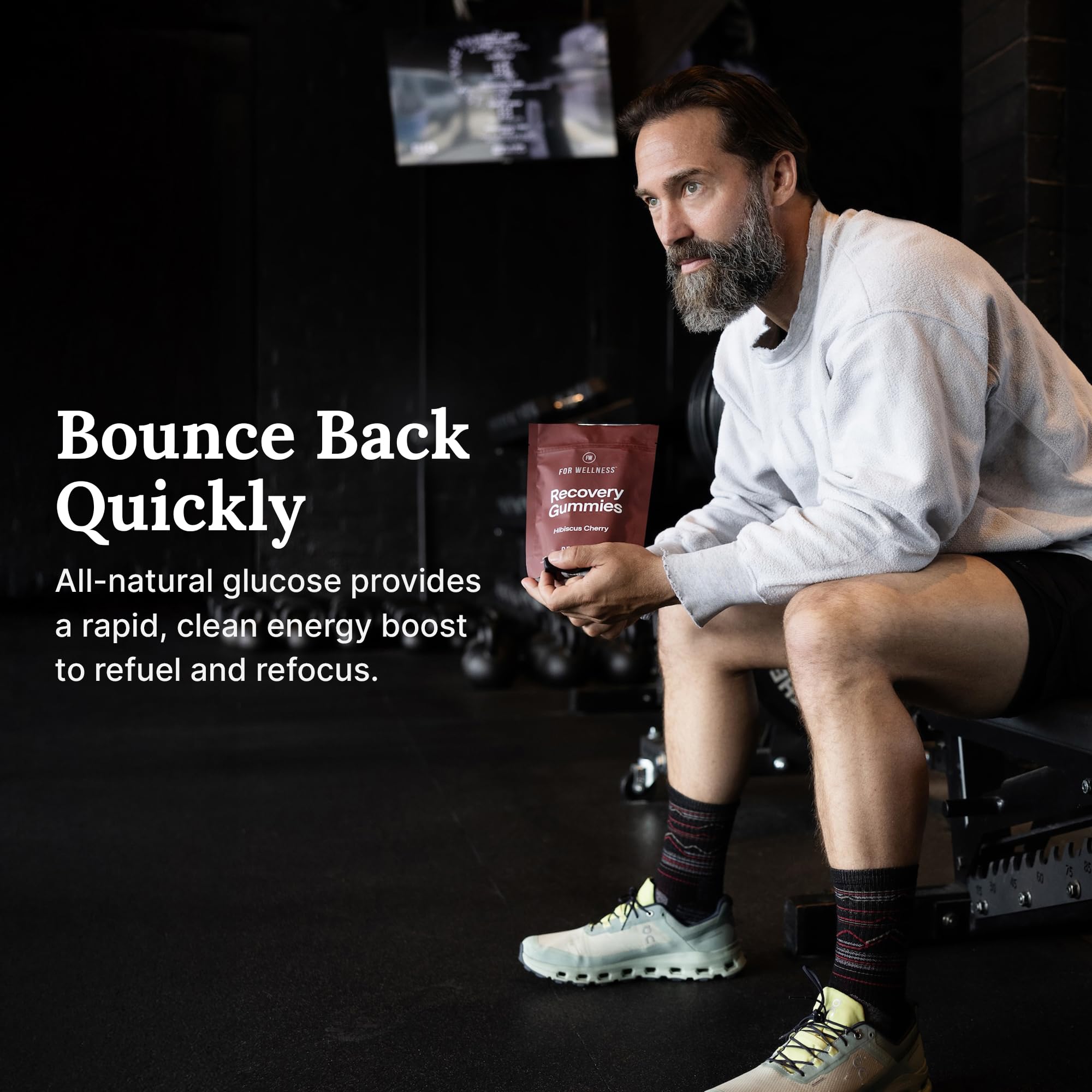 For Wellness Recovery Gummies Restore | Tart Cherry Energy Supplements with Electrolytes for Muscle Soreness, Post-Workout Performance & Recovery