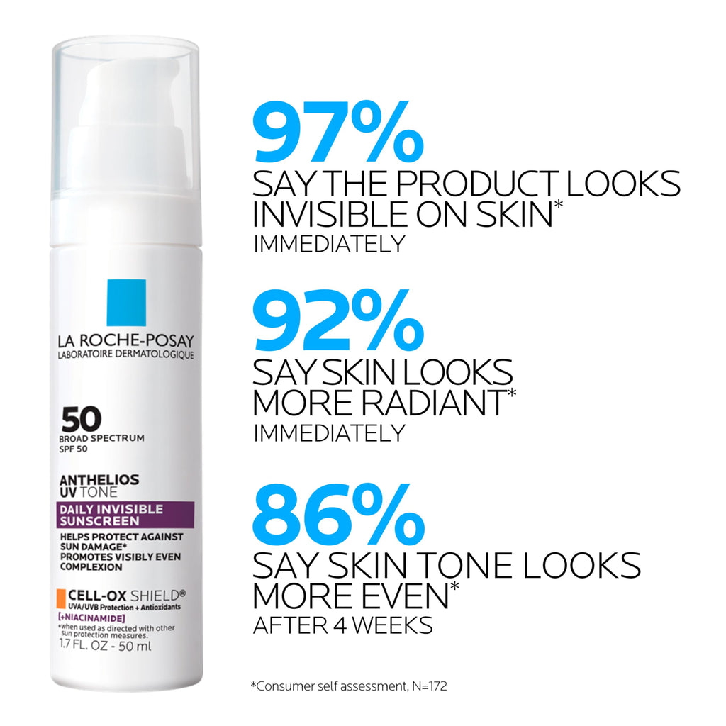 La Roche Posay Anthelios UV Tone Sunscreen SPF 50, Daily Sunscreen for Face with Niacinamide, Broad Spectrum Invisible SPF Protection for Discoloration and Uneven Skin La Roche-Posay Au supplements