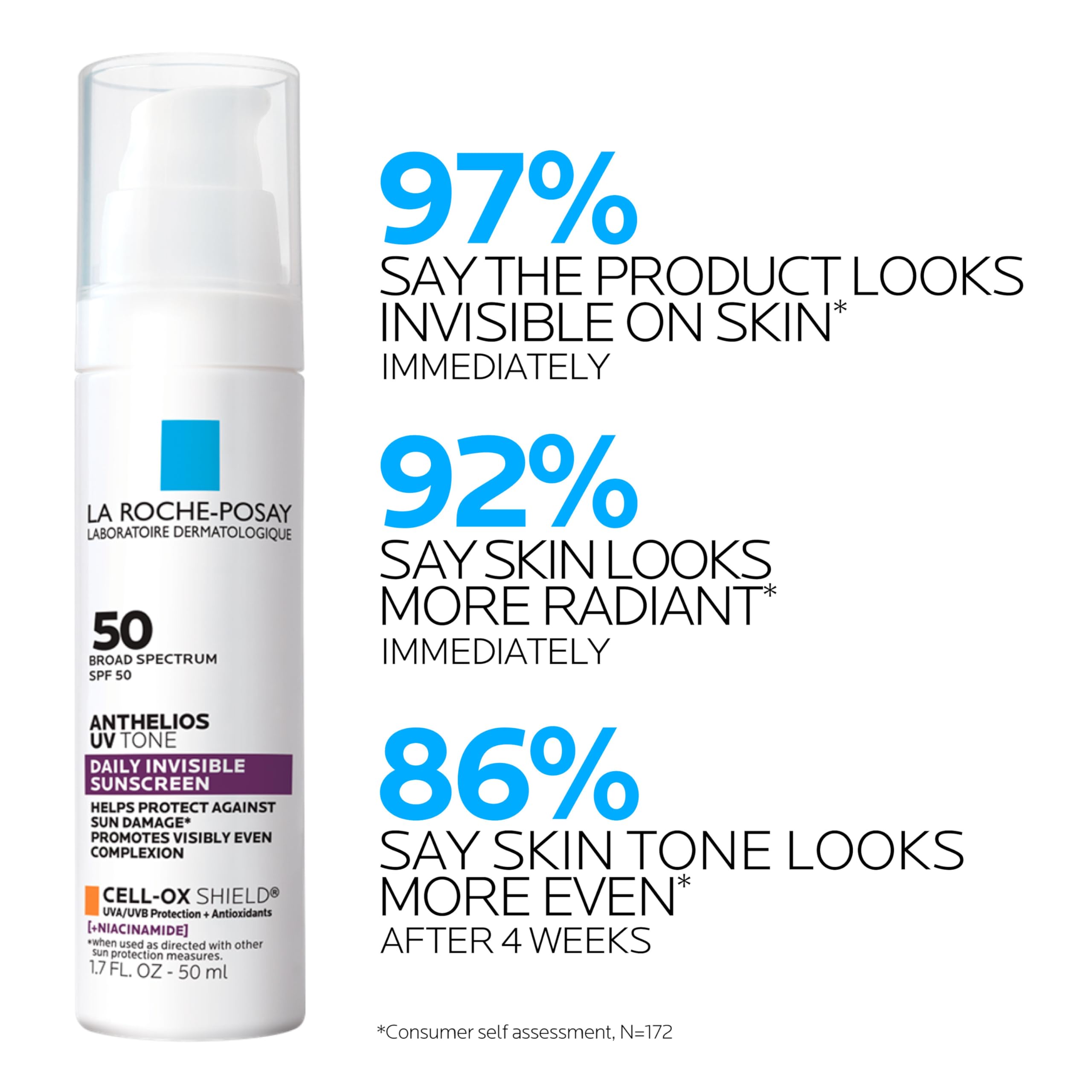 La Roche Posay Anthelios UV Tone Sunscreen SPF 50, Daily Sunscreen for Face with Niacinamide, Broad Spectrum Invisible SPF Protection for Discoloration and Uneven Skin La Roche-Posay Au supplements