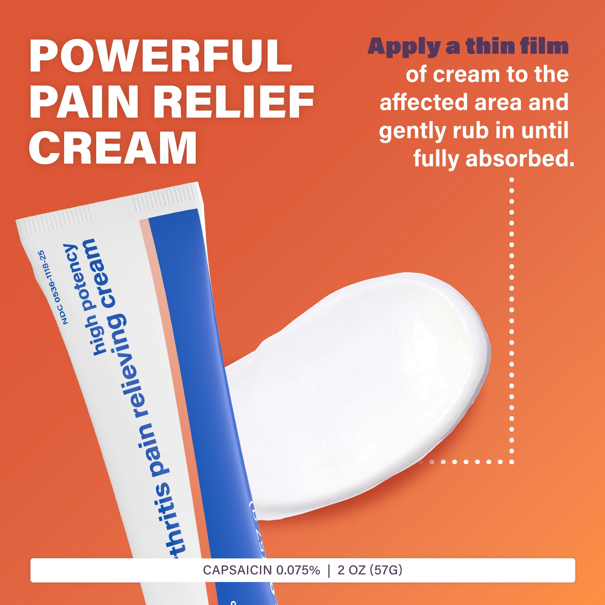 Rugby High Potency Capsaicin 0.075% Cream - Pain Relief Cream for Arthritis - 2 Oz (57g), (1 Pack) RUGBY LABORATORIES Au supplements