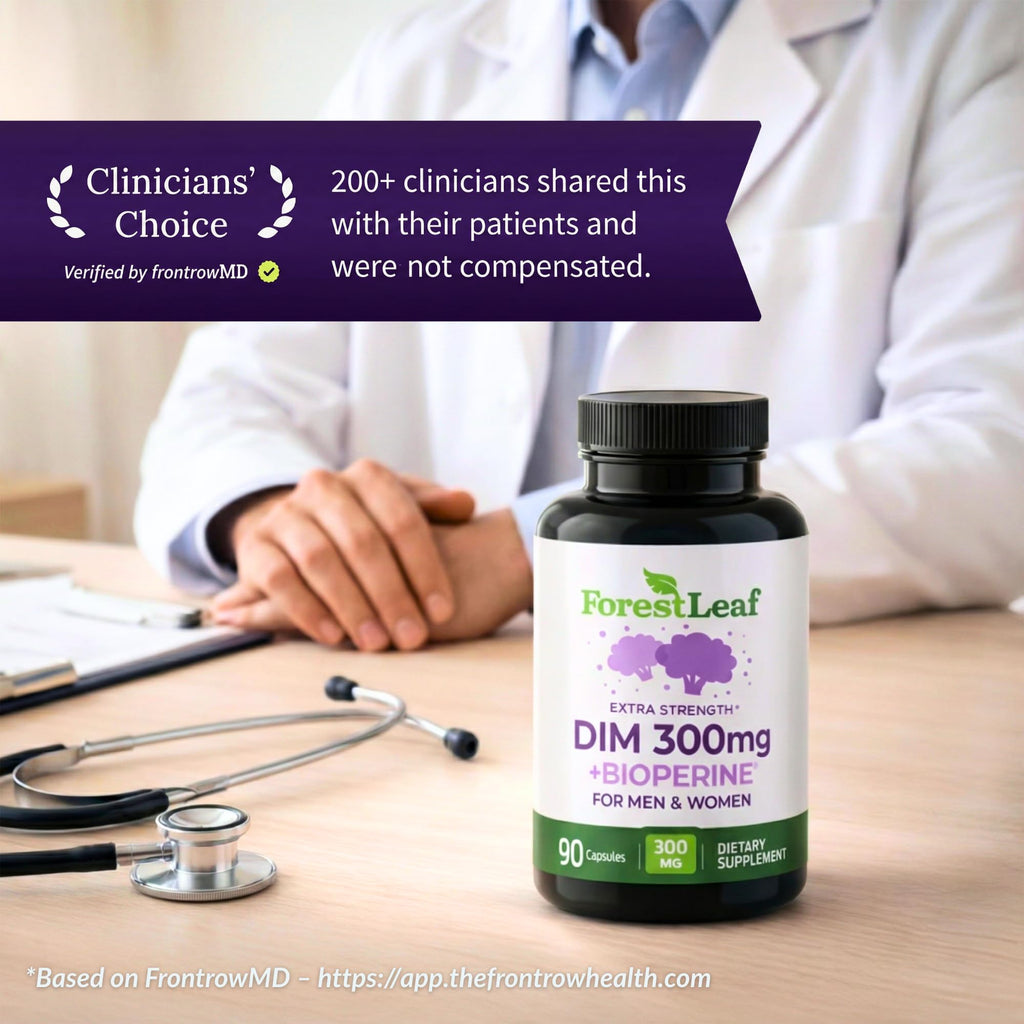 ForestLeaf DIM Supplement - 300mg DIM Estrogen Supplement for Women/Men - Diindolylmethane with BioPerine Black Pepper - Support for Detox, Metabolism, Hormone Balance & Menopause - 90 Caps ForestLeaf Au supplements