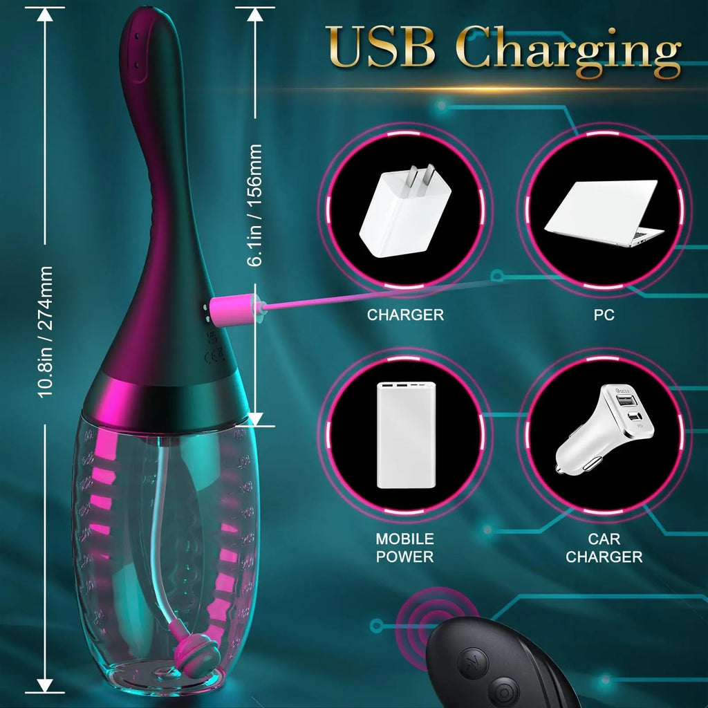 15oz Electric Enema Bulb -Remote Anal Douche, 3 Enema Speeds,Bendable Enema Douche SEXY SLAVE Au supplements