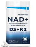 Anti-Aging Energy NAD Supplement – NMN Alternative with Nicotinamide Riboside 1000mg, Trans-Resveratrol 300mg, Vitamin D3 4000 IU and K2 110 mcg MK7 – Vegetarian 60 Capsules, 1300mg Vita Guard Au supplements