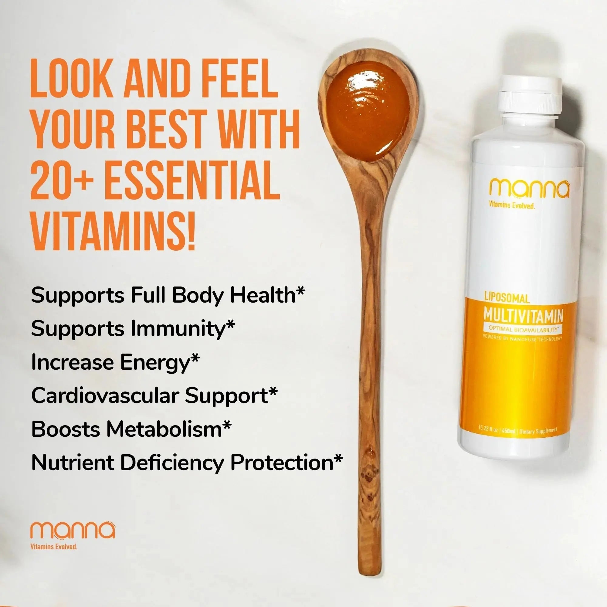 Manna Vitamins Evolved Liposomal Multivitamin - Daily Multivitamin Provides 20 Vitamins and Minerals - Multivitamins for Men and Women Manna Vitamins Evolved Au supplements