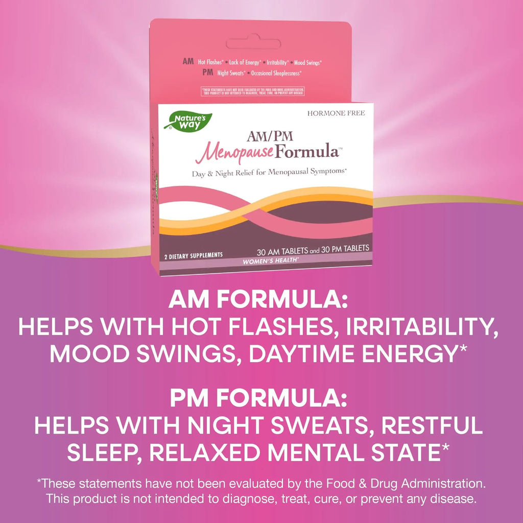 Nature's Way AM/ PM Menopause and Hot Flash Relief*, Hormone-Free Formulas Including Nature's Way Au supplements