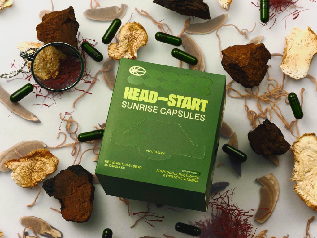 HEAD-START Sunrise Capsules | Nootropic Brain Supplement with Lion’s Mane, L-Theanine & Saffron | Adaptogen Blend for Focus, Energy, Clarity & Daily Performance HEAD-START Au supplements