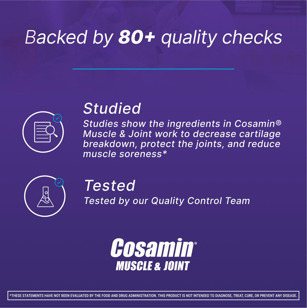 Cosamin Nutramax Muscle & Joint, Works to Decrease Cartilage Breakdown, Joint Health Supplement, Adult Men and Women Joint Health, 74 Capsules Cosamin Au supplements